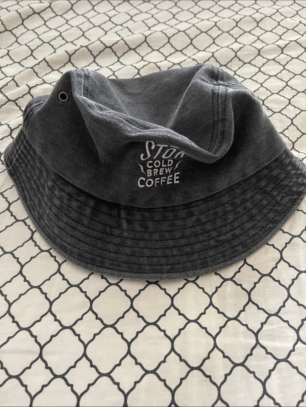 Stone Cold Brew Coffee Black Washed Bucket Hat